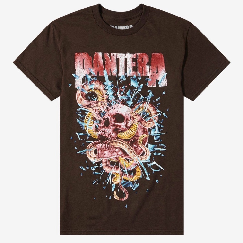 🆕 NWT Pantera Drill Bit Skull & Snake 🐍 T-shirt size Small Hot Topic 🎸